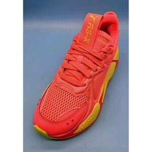 New Puma RSX Soft Case Pink Alert Yellow Running Shoes Size 5.5 Womens 371983-01